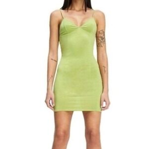 gia mini dress in acid green Gia Dress in Green Blossom - Beachwear